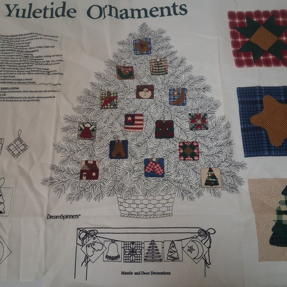 2 Vintage VIP Cranston Dreamspinners Yuletide Christmas Ornaments Fabric Panels - Picture 13 of 16